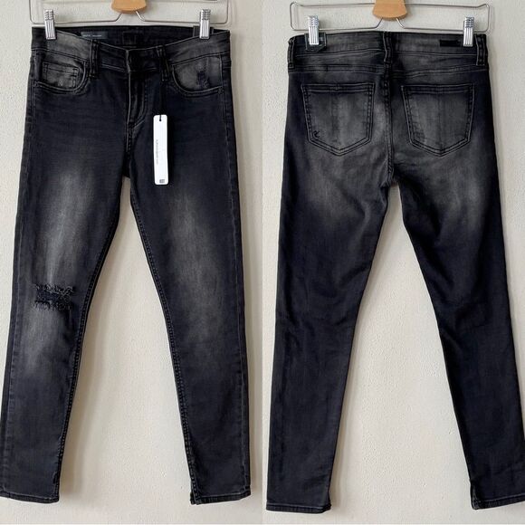 NWT Kut From The Kloth Brigitte Black/Grey Ankle Skinny Jeans - Size: 0 - Picture 1 of 11